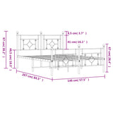 Kovinska postelja - Kovinski posteljni okvir z vzglavjem in vznožjem črn 140x200 cm