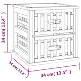 Nočna omarica 2 kosa 34x34x34 cm trdna orehovina