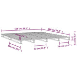 Postelja iz palet medeno rjava 150x200 cm trdna borovina