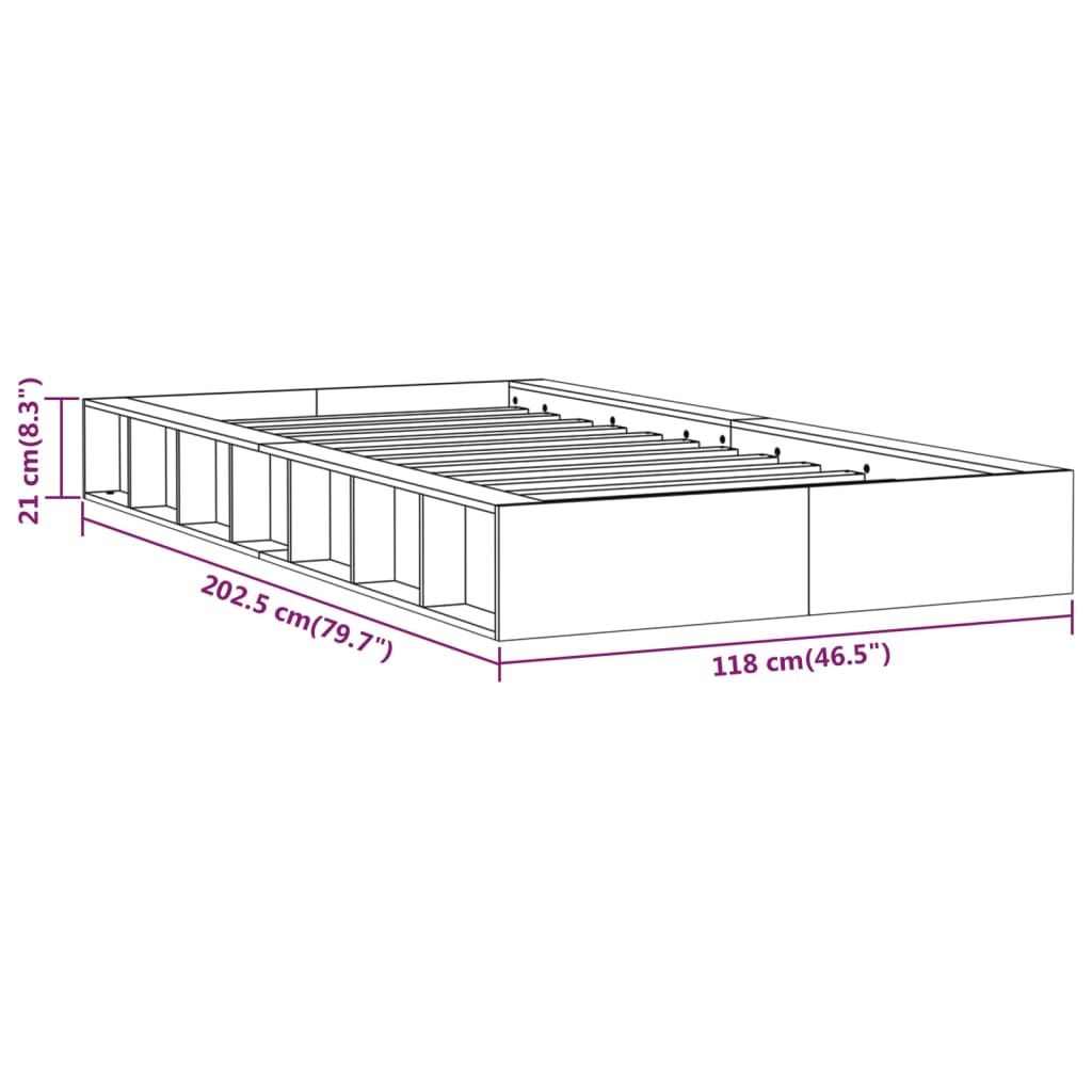 Posteljni okvir 100x200 cm trden les