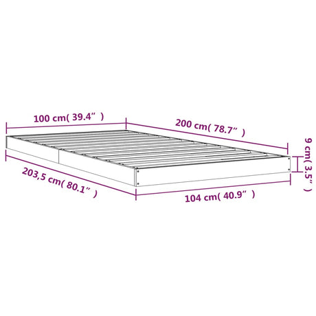 Posteljni okvir 100x200 cm trdna borovina