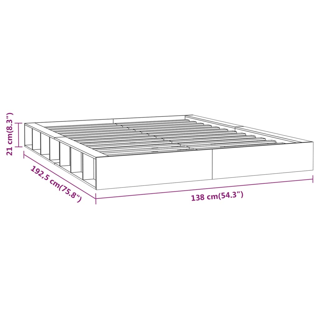 Posteljni okvir 120x190 cm trden les