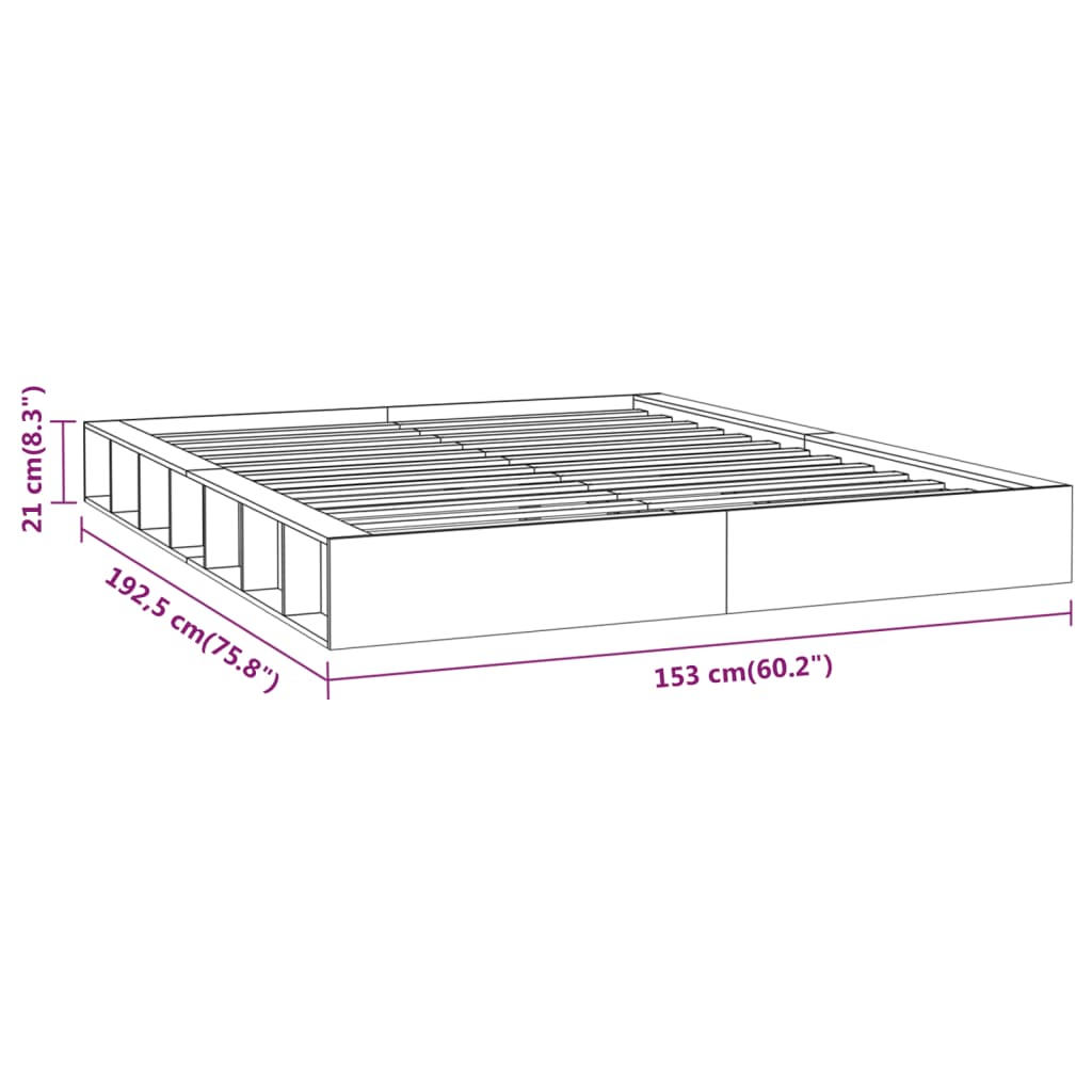 Posteljni okvir 135x190 cm trden les