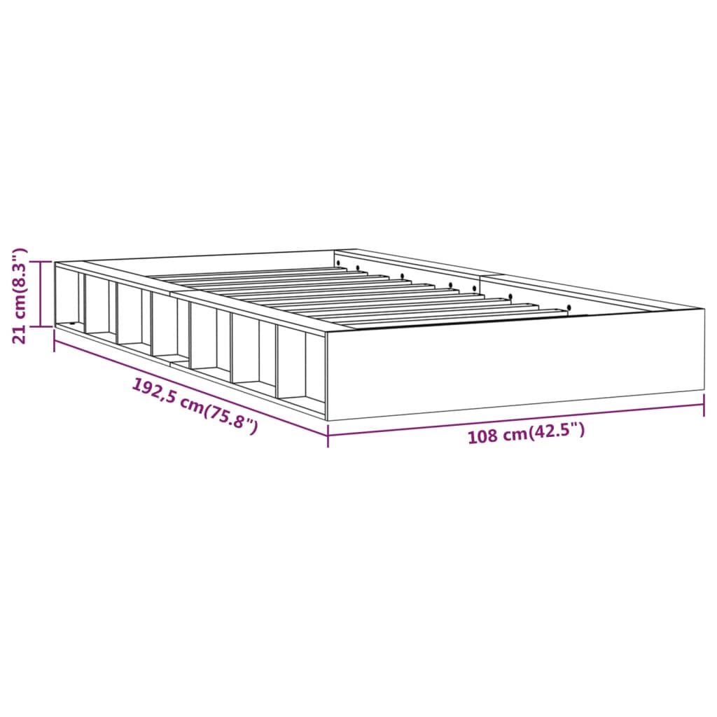 Posteljni okvir 90x190 cm trdnega lesa