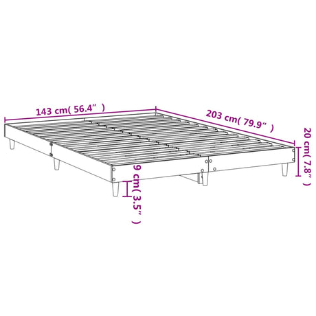 Posteljni okvir bel 140x200 cm inženirski les