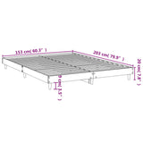 Posteljni okvir bel 150x200 cm inženirski les