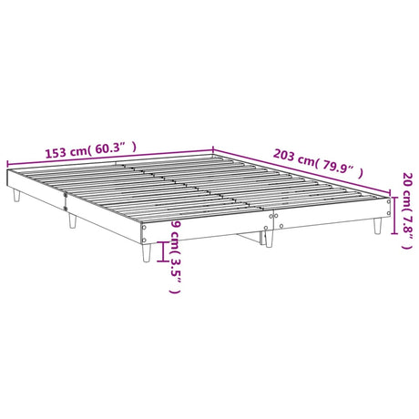 Posteljni okvir črn 150x200 cm inženirski les