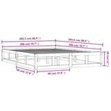 Posteljni okvir črn 200x200 cm trden les