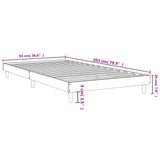 Posteljni okvir črn 90x200 cm inženirski les