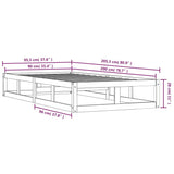 Posteljni okvir črn 90x200 cm trden les