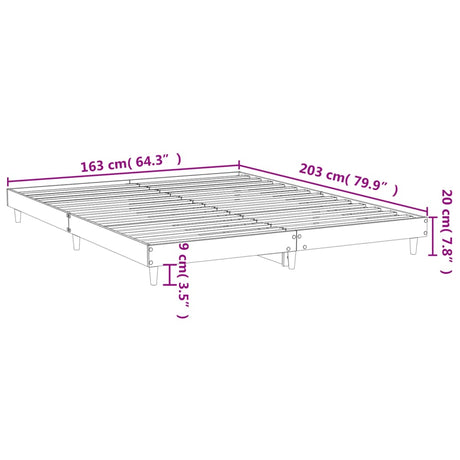 Posteljni okvir dimljeni hrast 160x200 cm inženirski les