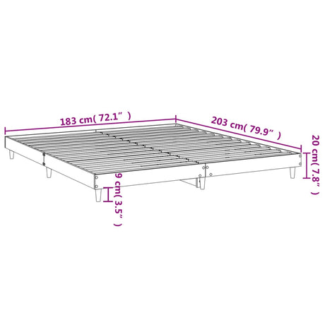 Posteljni okvir dimljeni hrast 180x200 cm inženirski les