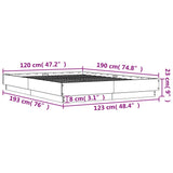 Posteljni okvir rjav hrast 120x190 cm inženirski les