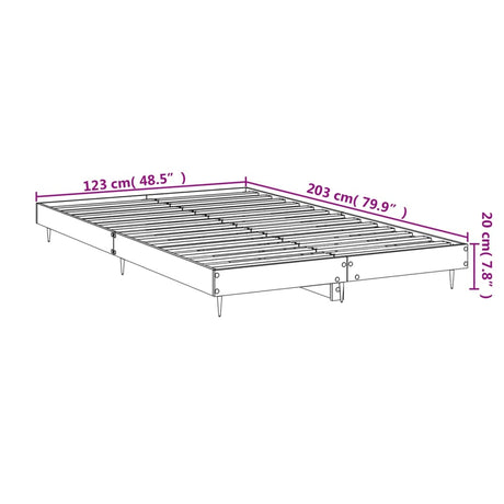 Posteljni okvir rjav hrast 120x200 cm inženirski les