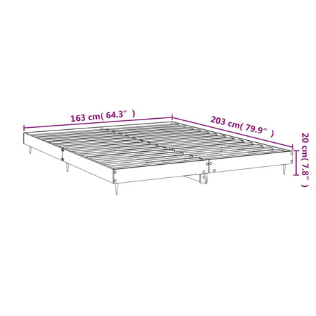 Posteljni okvir rjav hrast 160x200 cm inženirski les