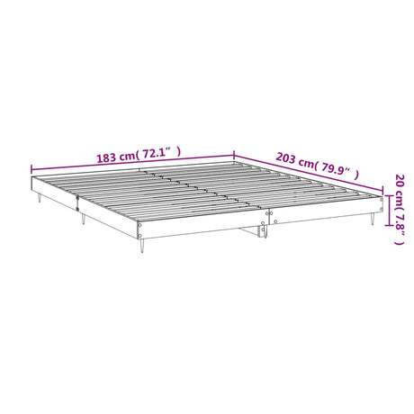 Posteljni okvir rjav hrast 180x200 cm inženirski les