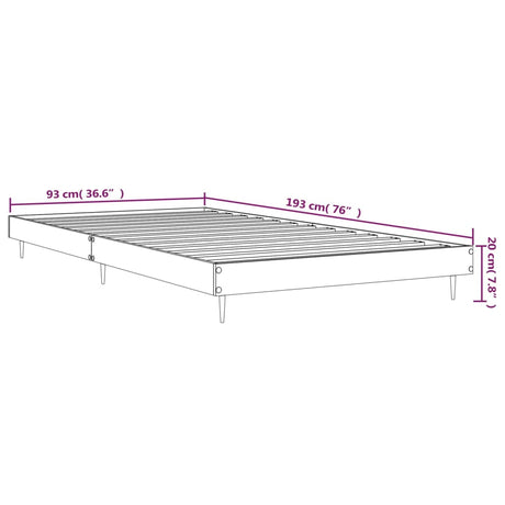 Posteljni okvir rjav hrast 90x190 cm inženirski les