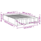 Posteljni okvir siva sonoma 140x190 cm inženirski les