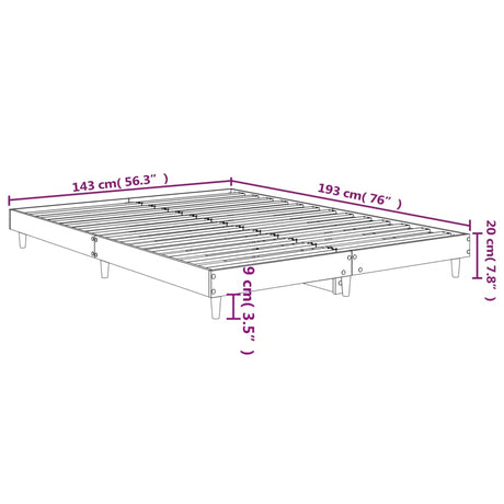 Posteljni okvir sonoma hrast 140x190 cm inženirski les