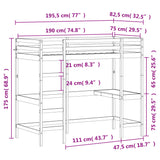 Posteljni okvir z mizo 75x190 cm trdna borovina