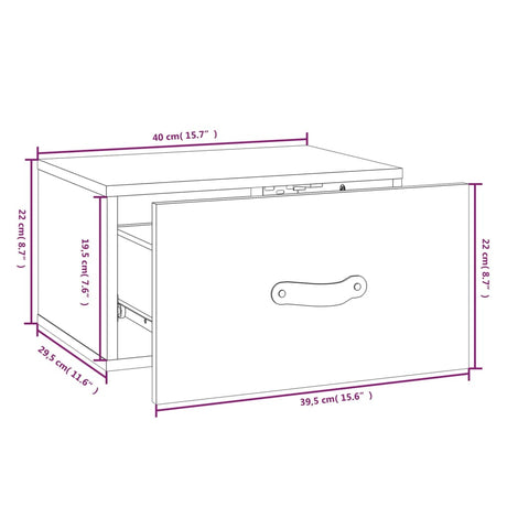 Stenska nočna omarica 2 kosa bela 40x29,5x22 cm