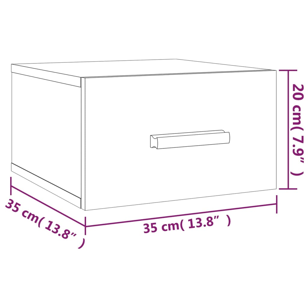 Stenska nočna omarica 2 kosa sonoma hrast 35x35x20 cm