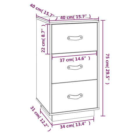  vidaXL Nočna omarica 2 kosa medeno rjava 40x40x75 cm trdna borovina