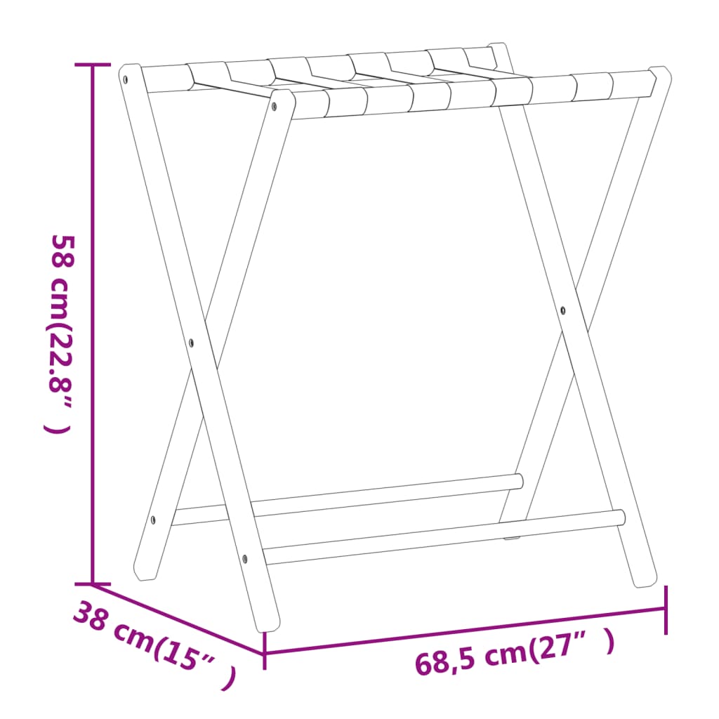 Stojalo za prtljago 68,5x38x58 cm bambus