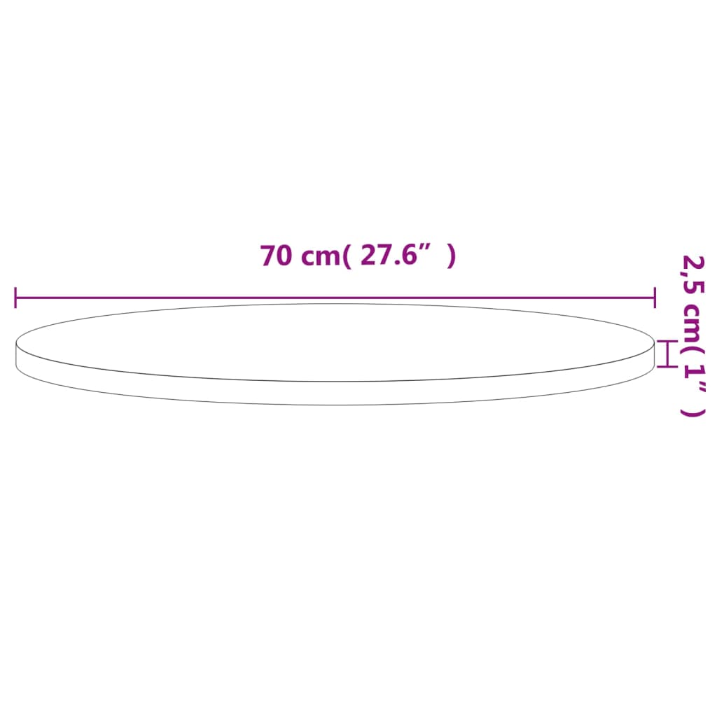 Mizna plošča Ø70x2,5 cm okrogla trdna bukovina